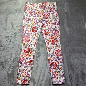 Pilcro Floral Print Pants Colorful Casual Pants Women Sz 6 Fit 29" Boho Festival